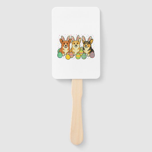 Corgi Easter T-Shirt_1 ハンドファン (正面)
