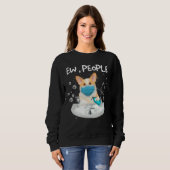 Corgi Ew people犬が手を洗う顔マスク スウェットシャツ (正面フル)