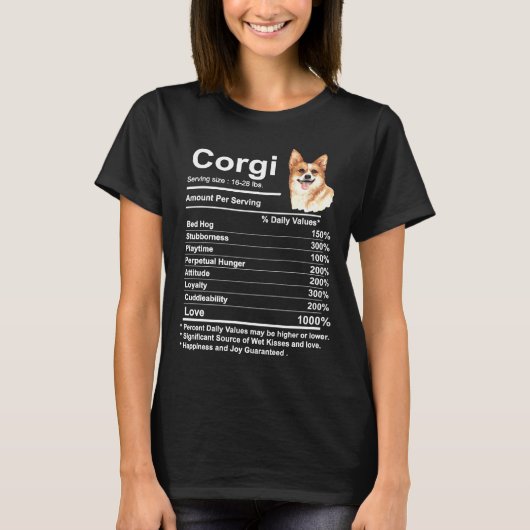 Corgi Facts Nutrition Funny Corgi Mama Dog  675 Tシャツ (正面)