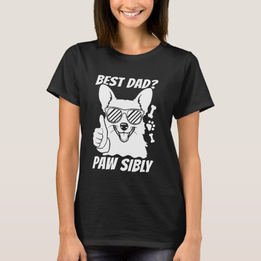 Corgi Father – 犬はペットを育て最高のパパ Tシャツ (正面)