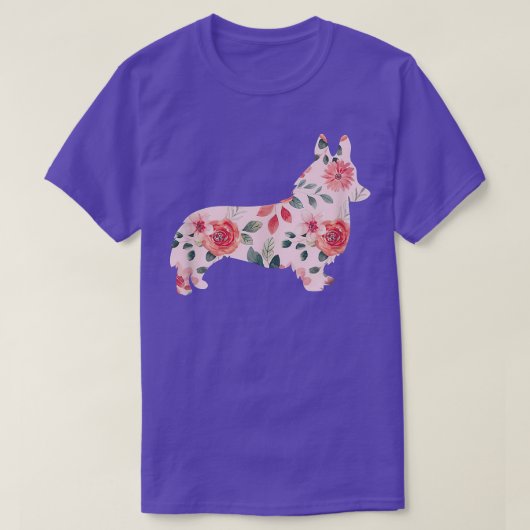 Corgi Flower Corgi Floral Funny Cute Corgis Tシャツ (デザイン正面)