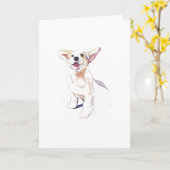 Corgi Greeting Card – Pembroke Welsh Corgi カード (黄色い花)