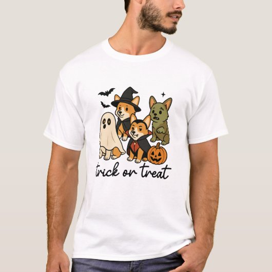 corgi halloween costume  tシャツ (正面)