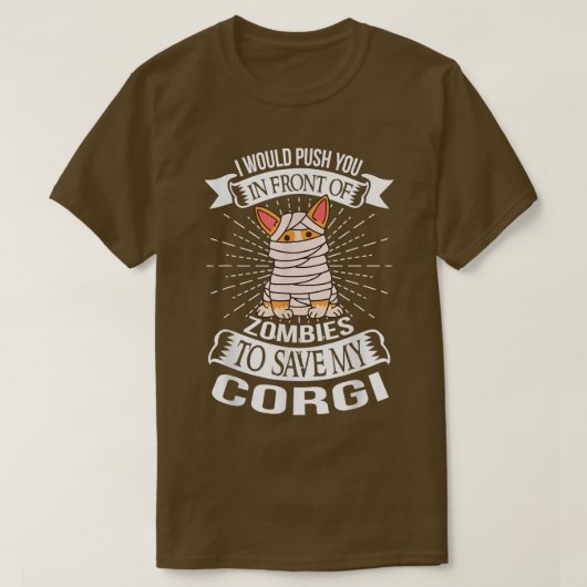 Corgi Halloween Party Cute Mummy Costume Dog Lover Tシャツ (デザイン正面)