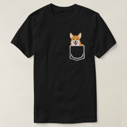Corgi In Pocket Funny Peeking Corgi Dog Lover Gift Tシャツ (デザイン正面)