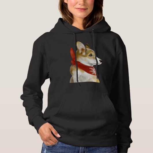 Corgi In Red パーカ (正面)