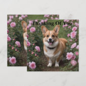Corgi In The Pink Roses,あなたの考えカード (正面/裏面)