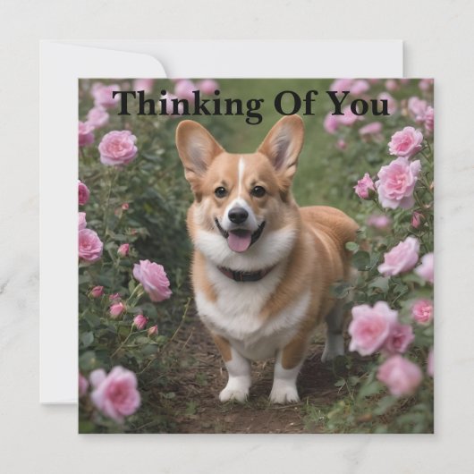 Corgi In The Pink Roses,あなたの考えカード (正面)