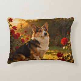 Corgi in the Roses I アクセントクッション