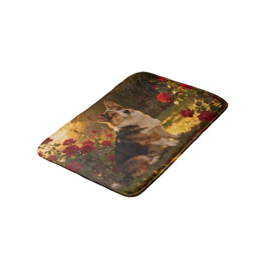 Corgi in the Roses I バスマット (アングル)