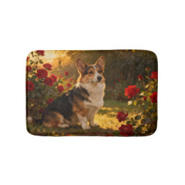 Corgi in the Roses I バスマット