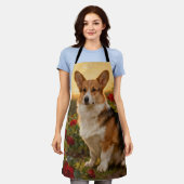 Corgi in the Roses II エプロン (着用した状態)