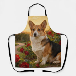 Corgi in the Roses II エプロン
