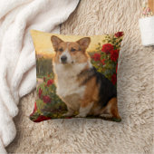 Corgi in the Roses II クッション (ブランケット)