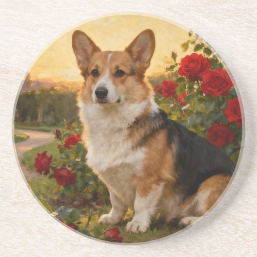 Corgi in the Roses II コースター (正面)