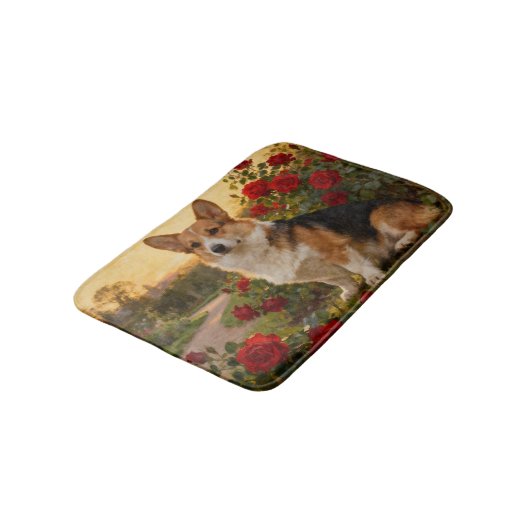 Corgi in the Roses II バスマット (アングル)