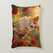 Corgi in the Roses III アクセントクッション (正面(垂直))