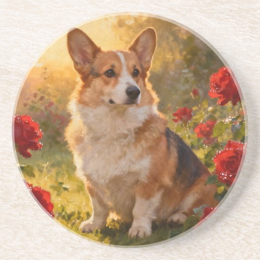 Corgi in the Roses III コースター (正面)