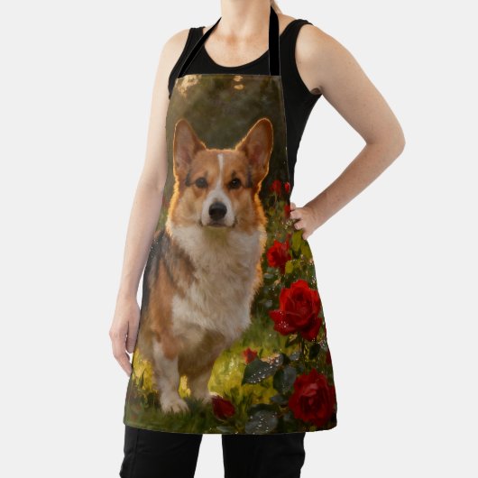 Corgi in the Roses IV エプロン (インサイチュ)