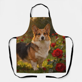 Corgi in the Roses IV エプロン