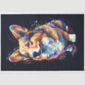 Corgi in Water Color 1デコページ紙 薄葉紙 (正面)