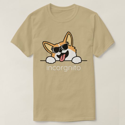 CORGI INCOGNITOおもしろい Corgis変装ウェールズ犬 Tシャツ (デザイン正面)