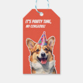 Corgi It's Birthday party time my corgeous ギフトタグ (正面)