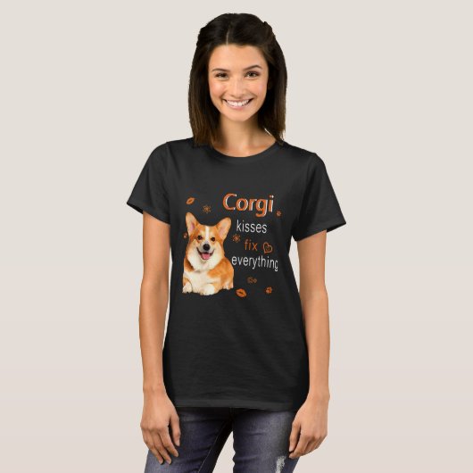 Corgi Kisses Fix Everything   1249 Tシャツ (正面フル)