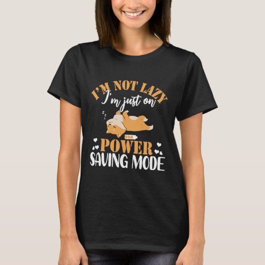 Corgi Lazy Sleeping Dog Funny Tシャツ (正面)