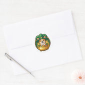 Corgi Leprechaun Pot of Gold St. Patrick’s Day T ラウンドシール (封筒)