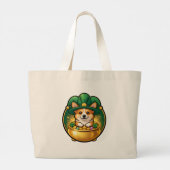 Corgi Leprechaun Pot of Gold St. Patrick’s Day T ラージトートバッグ (裏面)