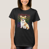Corgi Lgbt国旗ゲイプライドレズビアン犬Lgbt月 Tシャツ (正面)
