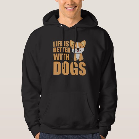 Corgi Lifeは犬の方が優れている パーカ (正面)