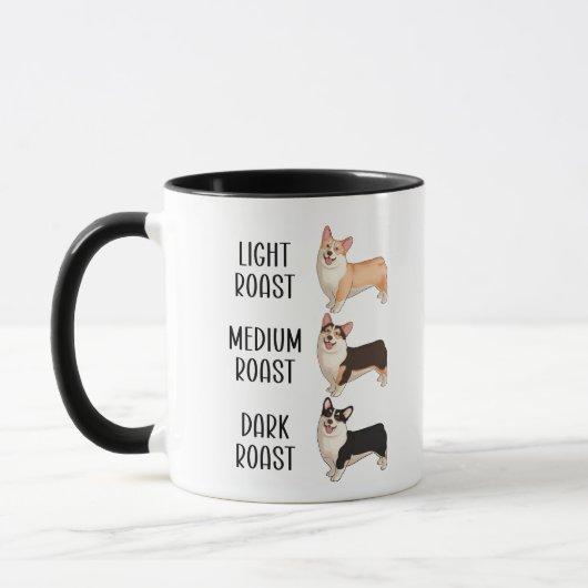 Corgi Light Medium Dark Roast Coffee Lover Gift Mu マグカップ (左)