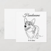 Corgi Line Art personalized dog (正面/裏面)