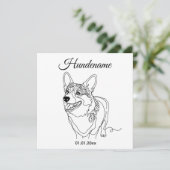 Corgi Line Art personalized dog (スタンド正面)