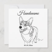 Corgi Line Art personalized dog (正面)