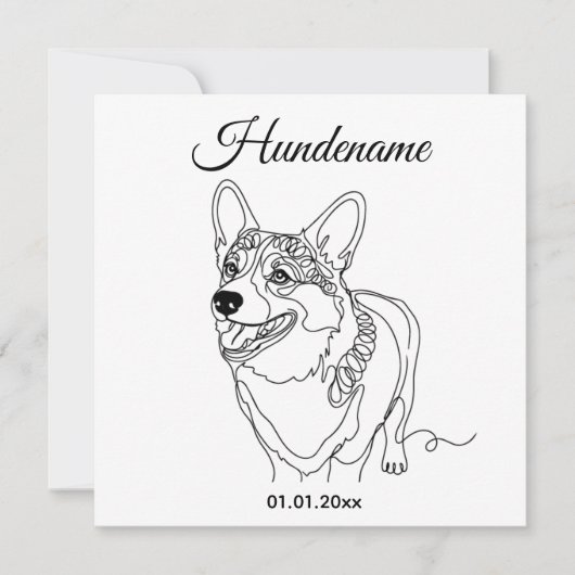 Corgi Line Art personalized dog (正面)