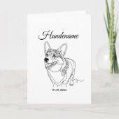 Corgi Line Art personalized dog カード (正面)