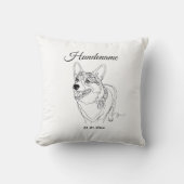 Corgi Line Art personalized dog クッション (正面)