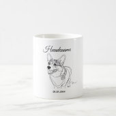 Corgi Line Art personalized dog コーヒーマグカップ (中央)