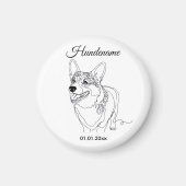 Corgi Line Art personalized dog マグネット (正面)