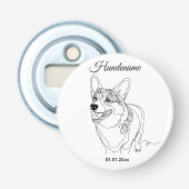 Corgi Line Art personalized dog 栓抜き (正面)