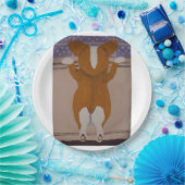 Corgi looking out window ペーパープレート (パーティー)