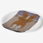 Corgi looking out window ペーパープレート (アングル)