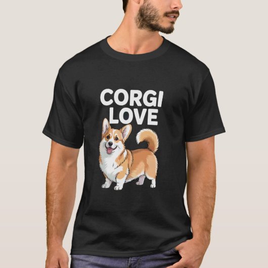 Corgi Love Cute Dog Lovers Tシャツ (正面)