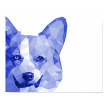 Corgi Low Poly Art in Blue