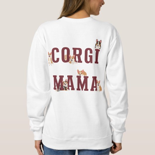Corgi Mama Aesthetic Typography Cozy Sweatshirt スウェットシャツ (裏面)