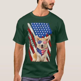 Corgi Mama American USA国旗7月4日Corgi Lov Tシャツ