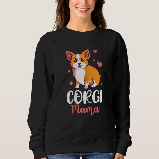 Corgi Mama Puppy Mom Best Dog スウェットシャツ (正面)